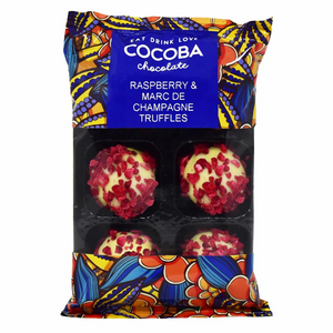 COCOBA Raspberry and Marc de Champagne Truffles (6 truffles)