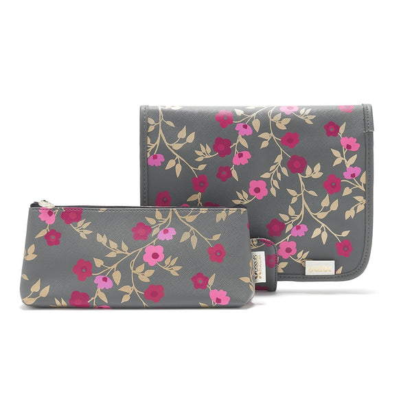 'Kate'  Hanging Beauty Bag in Blossom Charcoal