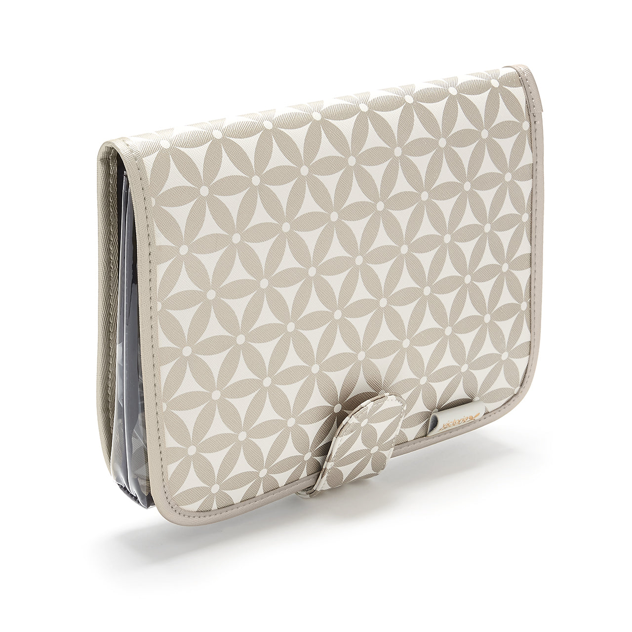 Kate' Hanging Wash Bag in Starflower Gold Victoria Green