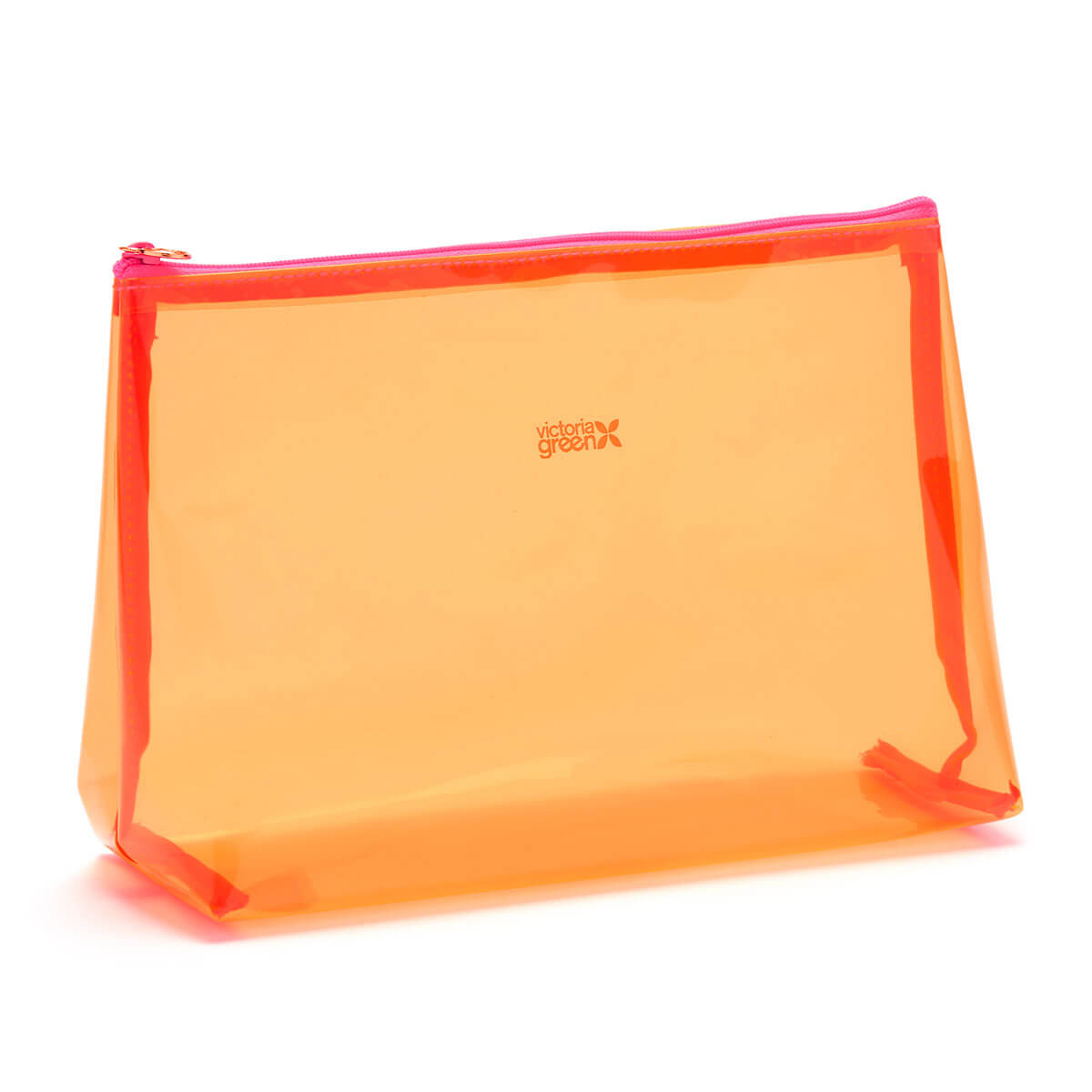 Mia' Large Clear Toiletry Bag Orange – Victoria Green