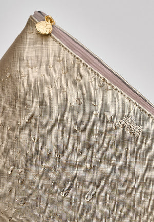 Large Makeup Bag in Gold