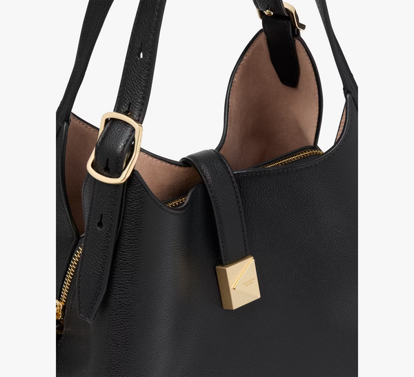 Kate Spade Deco Medium Leather Cross-Body Tote Bag | Black
