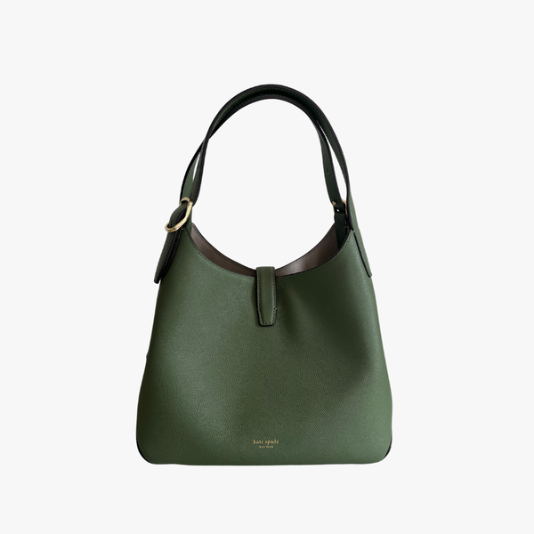 Kate Spade Deco Medium Leather Cross-Body Tote Bag | Olive Leaf