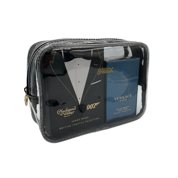 Clear Beauty Kit Case Set - Pink & Black