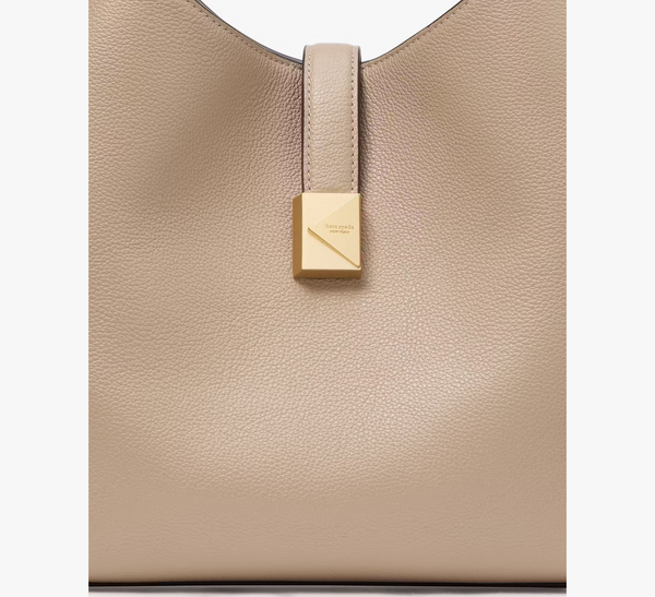 Kate Spade Deco Medium Leather Cross-Body Tote Bag | Timeless Taupe