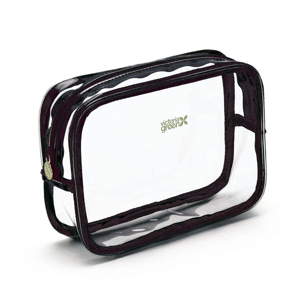 Clear Beauty Kit Case Set - Pink & Black