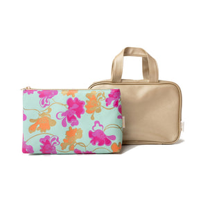 'Mia' Large Makeup Bag in Flowing Floral