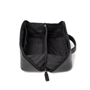 'Freya' Fold-Out Makeup Bag in Black