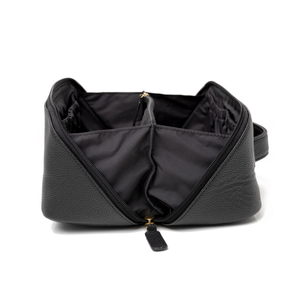 'Freya' Fold-Out Makeup Bag in Black