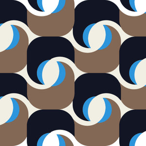 Threefold Hanging Wash Bag - Geometra Azure