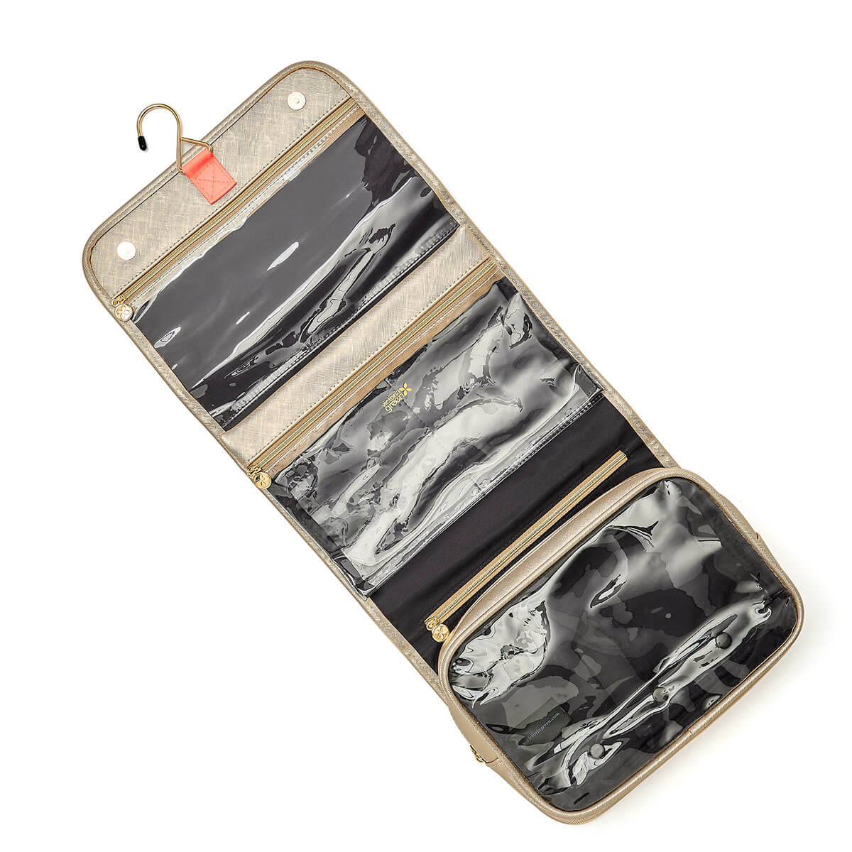 emme the original emme cosmetic and toiletry travel bag Emma' Hanging Wash Bag in Gold