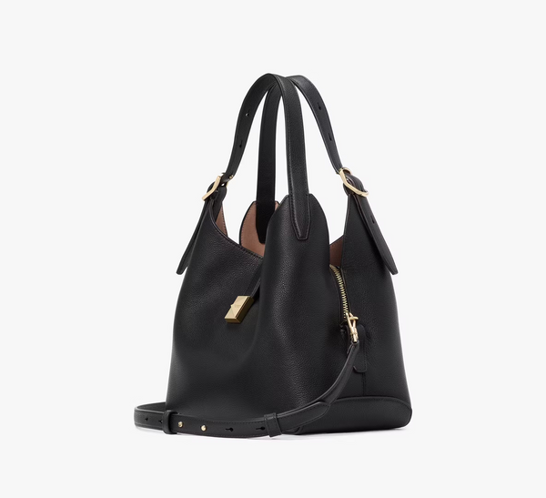 Kate Spade Deco Medium Leather Cross-Body Tote Bag | Black