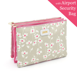 cosmetic bag with 3 pieces including a airport security bag