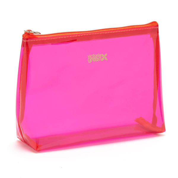 clear makeup bag pink