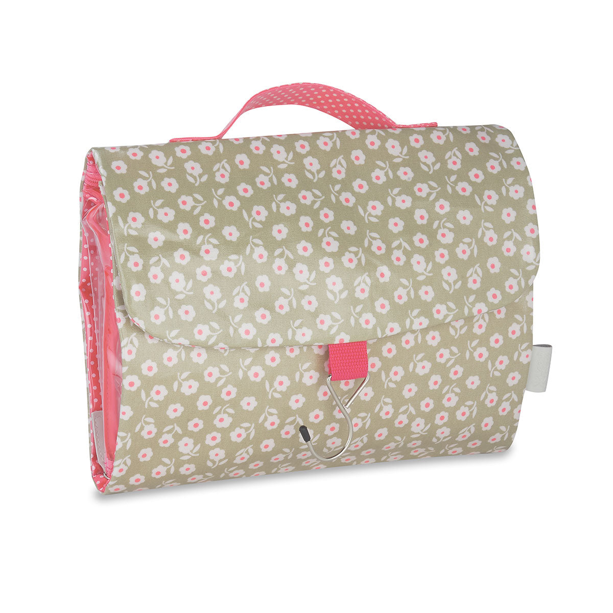 Daisy Threefold Hanging Wash Bag Sage