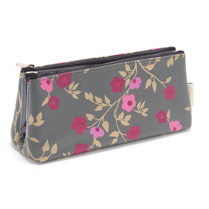 Folding makeup bag in charcoal blossom pattern