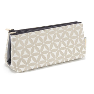 Makeup bag with compartments in gold pattern