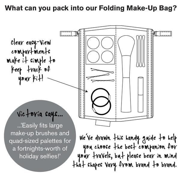 info graphic of lorton smoke foldover make up bag interior 