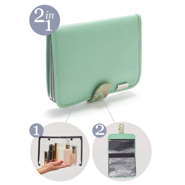 Kate hanging wash bag jade 2 in 1