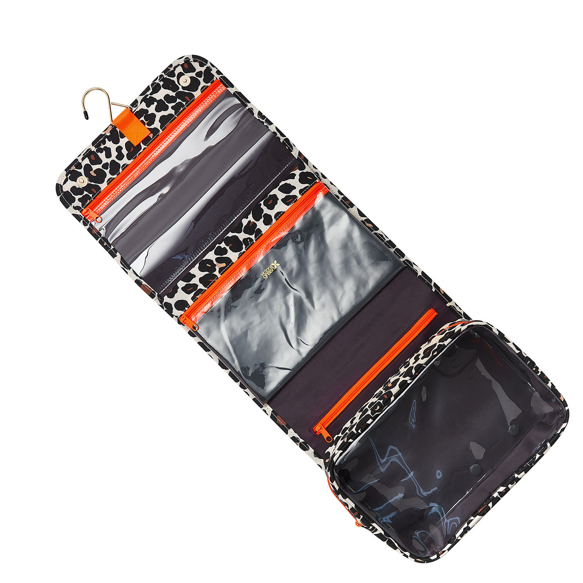 emme the original emme cosmetic and toiletry travel bag Emma' 3 in 1 Hanging Wash Bag in Leopard Print