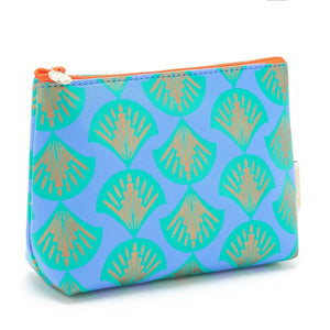 small makeup bag in shell print