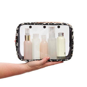 Detachable ladies hanging wash bag tan leopard from travel wash bag by Victoria Green