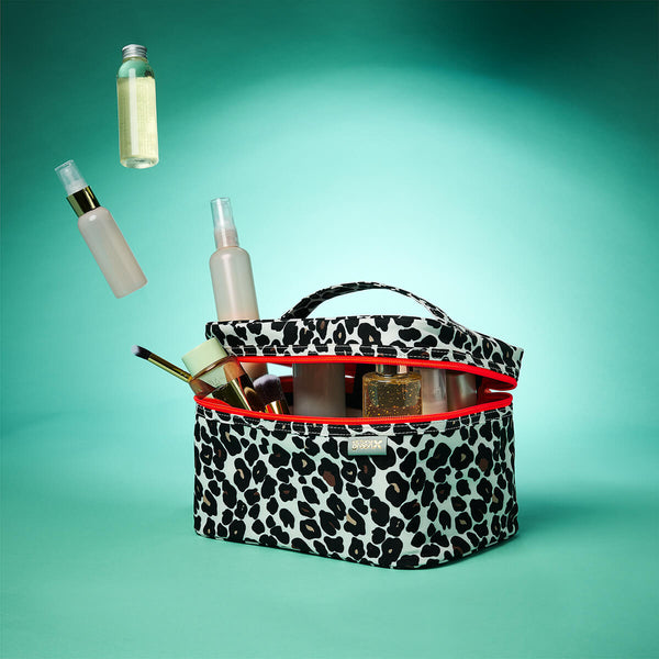 vanity case for toiletries tan leopard by Victoria Green