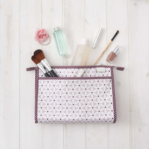 large wash bag in pale pink starflower blush print 